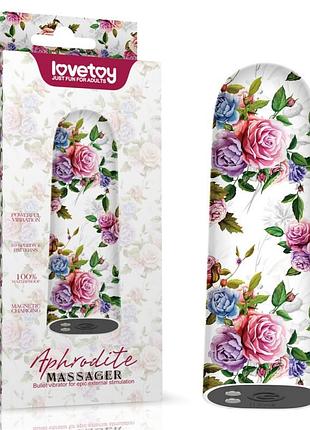 Компактный вибратор с принтом rechargeable aphrodite massager секс-магазин взрослых игрушек