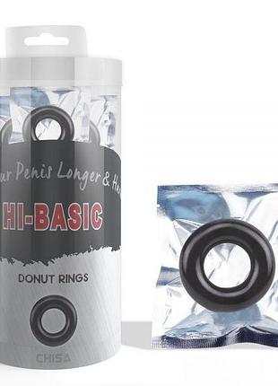 Эрекционное кольцо черное donut rings, 1 шт секс-магазин взрослых игрушек