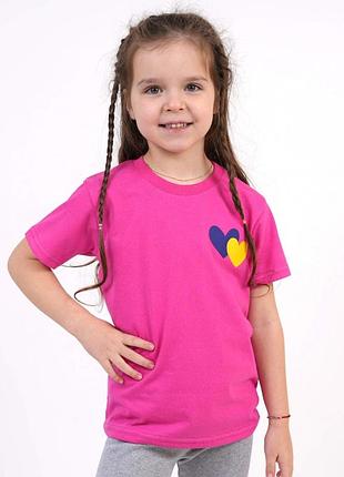 Футболка для девочки "сердечки" малиновая