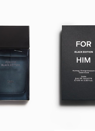 Чоловічий парфум zara for him black edition edt 100 мл