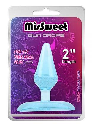 Анальне пробка блакитна gun drops plug секс-магазин дорослих іграшок
