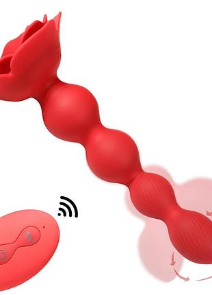 Анальный стимулятор - rose rotating anal beads