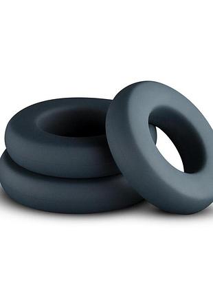 Набор эрекционных колец boners 3-piece hefty cock ring set, диаметр 3,2 см, 3,8 см и 4,5 см секс-магазин взрослых игрушек