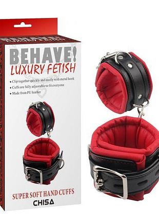 Наручники червоно-чорні super soft hand cuffs секс-магазин дорослих іграшок