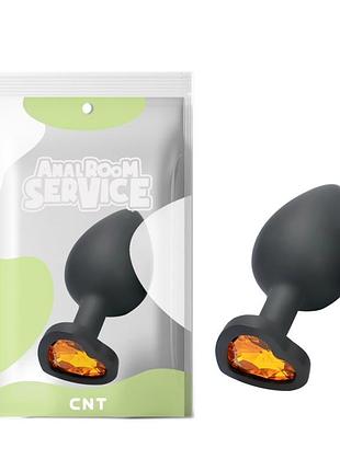 Черная анальная пробка с диамантом orange love black diamond plug large секс-магазин взрослых игрушек
