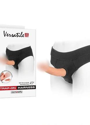 Versatile unisex strap-on harness briefs kit with dual layer bendable dildo 7.5 секс-магазин взрослых игрушек
