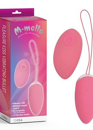 Рожеве віброяйце з пультом pleasure kiss vibrating bullet секс-магазин дорослих іграшок