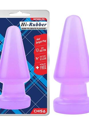 Фиолетовая анальная пробка на присоске hi rubber anal delight plug секс-магазин взрослых игрушек