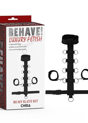 Бондаж с фиксаторами по всему телу be my slave set секс-магазин взрослых игрушек