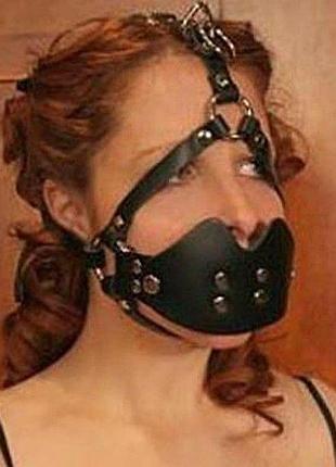 Чорний намордник із ременями секс-магазин дорослих іграшок