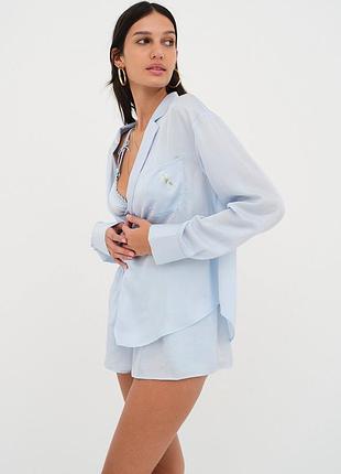 Голубая пижама for love &amp; lemons рубашка шорты