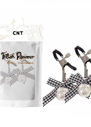 Зажимы для сосков с серебристыми шариками nipple play bell clamps секс-магазин взрослых игрушек