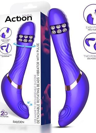 Action rayden detachable rotating beads vibrator with pulsation two positions секс-магазин дорослих іграшок