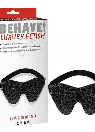 Лакова маска на очі чорного кольору love is blind секс-магазин дорослих іграшок