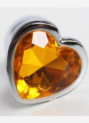 Анальне коріння серце, з жовтим камінчиком, розмір м секс-магазин дорослих іграшок