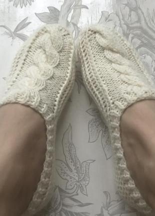 В'язані тапочки-следочки hand made