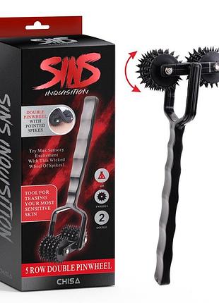 Массажер для бдсм игр 5 row double pinwheel секс-магазин взрослых игрушек