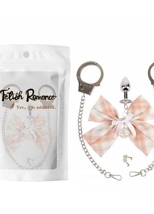 Анальная пробка и наручники master gift anal plug секс-магазин взрослых игрушек