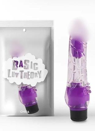 Вібратор мультишвидкісний прозорий realistic vibe purple 7.8 секс-магазин дорослих іграшок