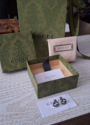 Сережки gucci interlocking g повний комплект сережки гуччі
