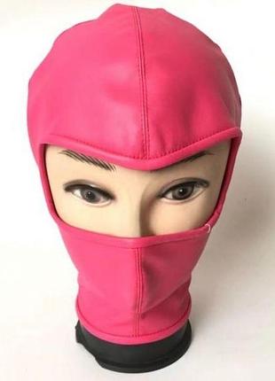 Маска на обличчя зі штучної шкіри з відкритими очима червона секс-магазин дорослих іграшок