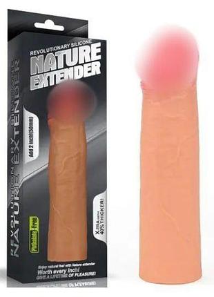 Насадка на член - revolutionary silicone nature extender add 2" flesh