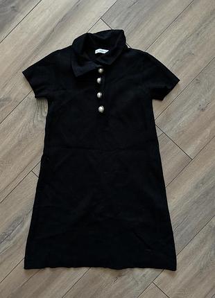 Жіноча в’язана міні-сукня чорна zara