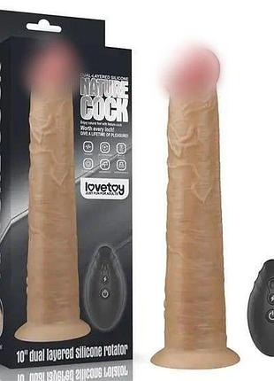 Вибратор - dual-layered silicone rotator 10" flesh