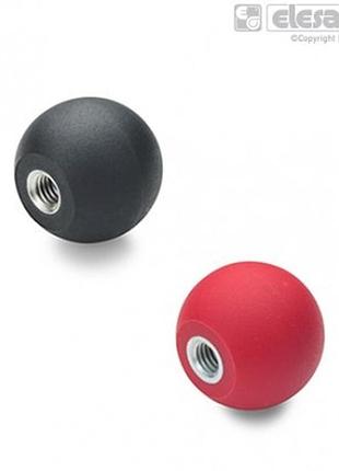 Ручка шарообразная elesa+ganter din 319-kt-32-m8-c чёрная