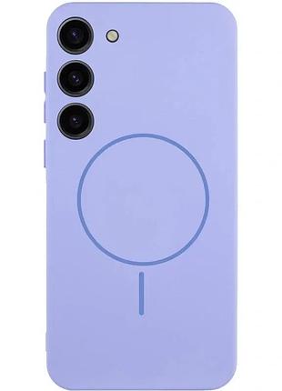 Чохол silicone cover lakshmi full camera (aa) with magfit для samsung galaxy s23, бузковий / dasheen