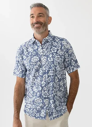 Гавайка хлопковая фирменная рубашка next  l бренд оригинал