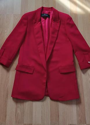 Базовый женский летний пиджак красного цвета zara