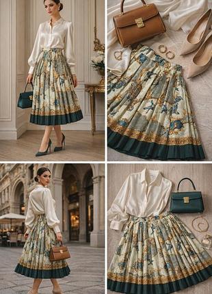 Вінтажна плісирована спідниця міді