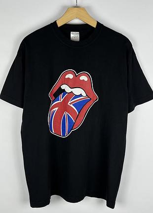 The rolling stones мерч рок гурту футболка розмір л чорна чоловіча rock vintage
