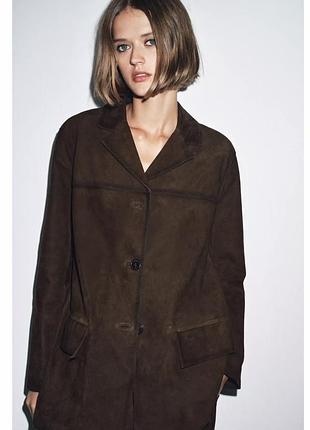 Піджак жакет zara натуральна шкіра