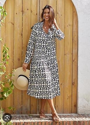 Бавовняна сукня міді в квітковий принт від zara