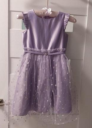 Праздничное лавандовое платье на 5-6роков
