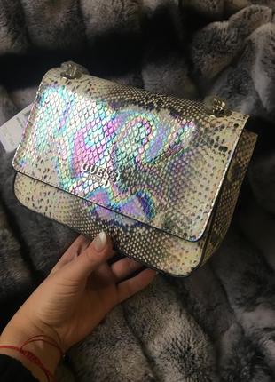 Guess iridescent snake crossbody змеиный принт. в наличии! скидка! последняя цена!4 фото