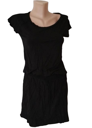 Платье черная короткая вискоза платья короткое черное мини летнее базовое