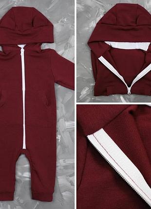 Ромпер з капюшоном «ведмежа», двунитка (74 см)