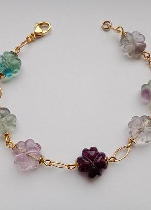 Браслет, натуральный  флюорит