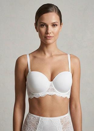 00103 білий класичний гладкий зі зйомними бретелями 42b / 95b marks spencer