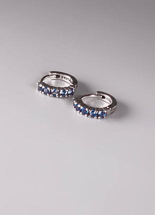 ✨ сережки в стилі pandora «блакитні маленькі хупи» 💙