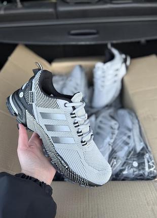 Чоловічі кросівки adidas marathon сірі весна літо текстиль