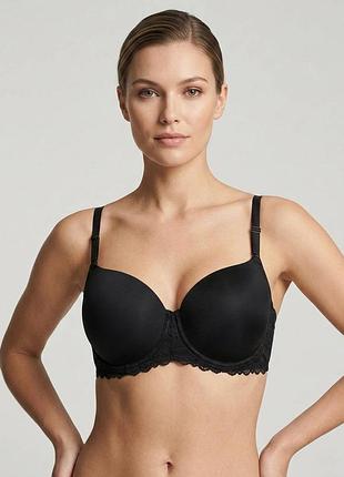 00107 чорний класичний гладкий бюстгальтер зі зйомними бретелями 42dd / 95e marks spencer