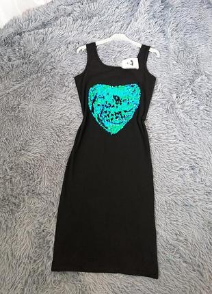 Трикотажные сарафанчик с пайетками