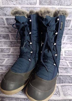 Жіночі зимові термо дутики чоботи сині 36-37