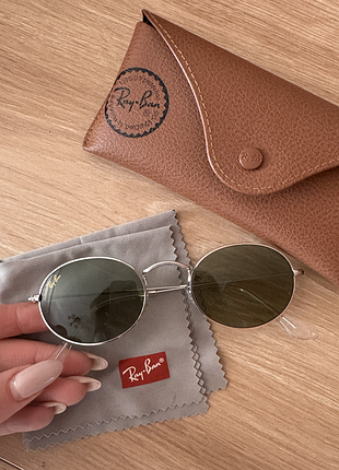 Окуляри сонцезахисні ray-ban green, в срібній оправі, як нові