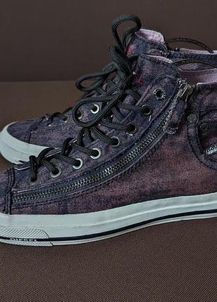 Високі кеди на блискавці з деніму  expo-zip w від diesel