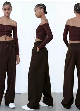 Брюки коричневые прямые